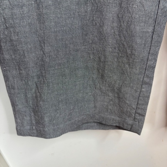 Eileen Fisher Linen Wide Leg Crop Pant L Italian Minimalist System Charcoal Grey - Picture 4 of 10